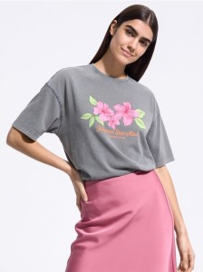 T-shirt z nadrukiem - ciemnoszary