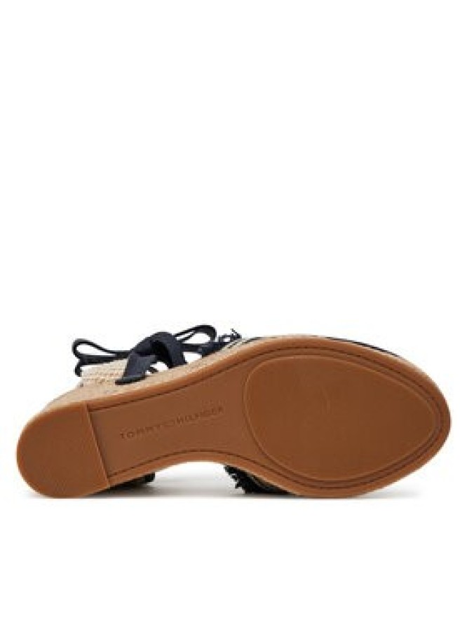 Tommy Hilfiger Espadryle Fringe Canvas High Wedge FW0FW08878 Granatowy