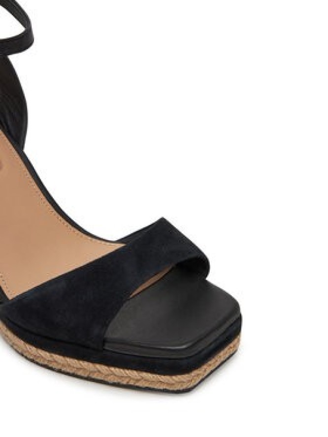 Tommy Hilfiger Espadryle Leather & Suede High Wedge Espad FW0FW08803 Czarny