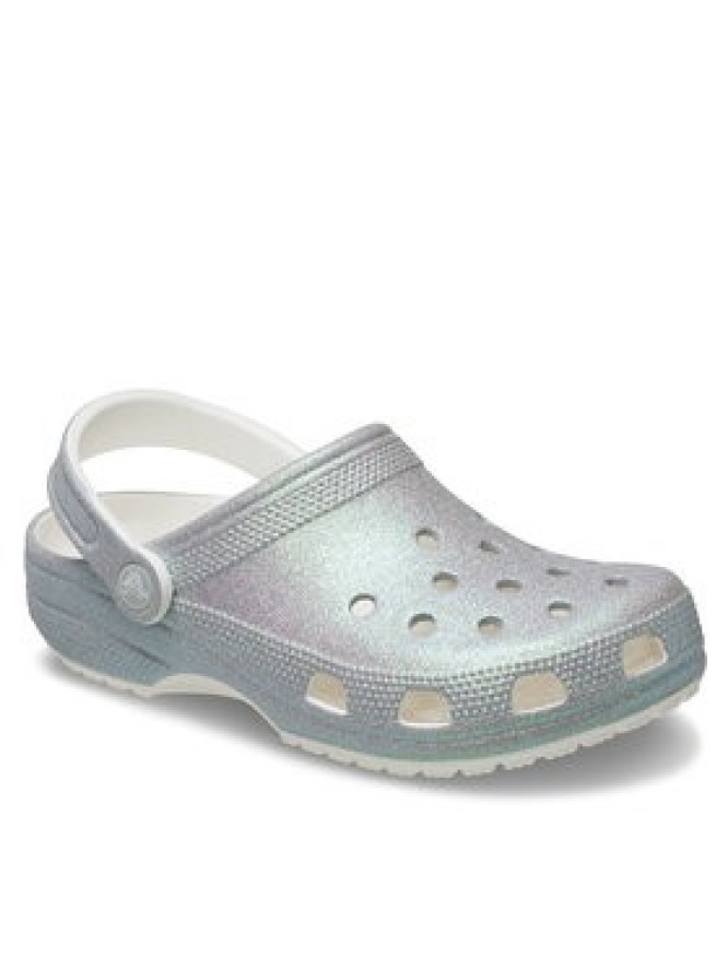 Crocs Klapki Classic Iridescent Glitter Clog 211005 Srebrny