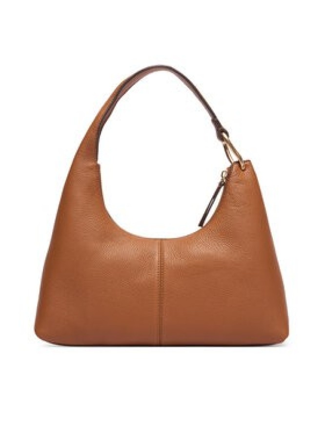 Calvin Klein Torebka Slouchy Leather Shoulder Bag LV04F3657G Brązowy jasny