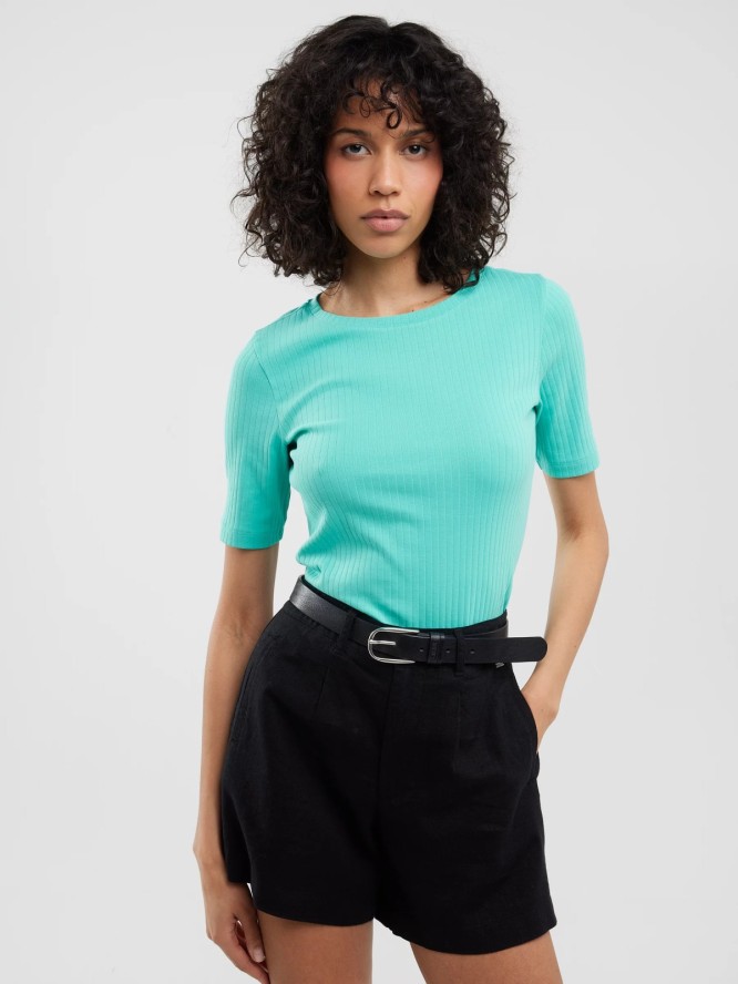 Koszulka damska w prążek turkusowa Alessa 302