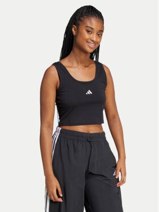 adidas Top Essentials Small Logo JE1321 Czarny Slim Fit