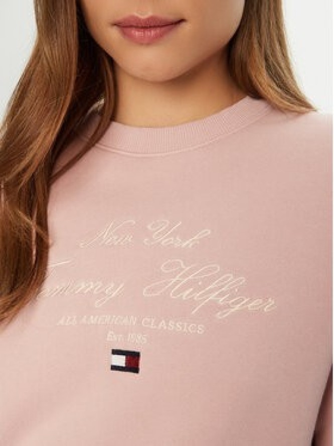 Tommy Hilfiger Bluza Modern Script WW0WW43844 Różowy Regular Fit