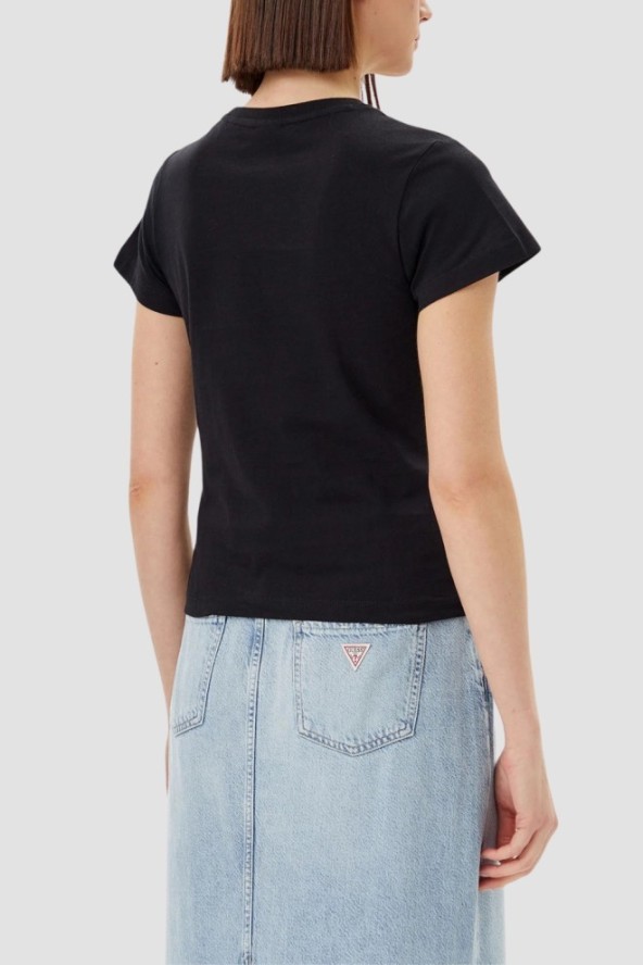 GUESS Czarny damski t-shirt Narciso, Rozmiar XS