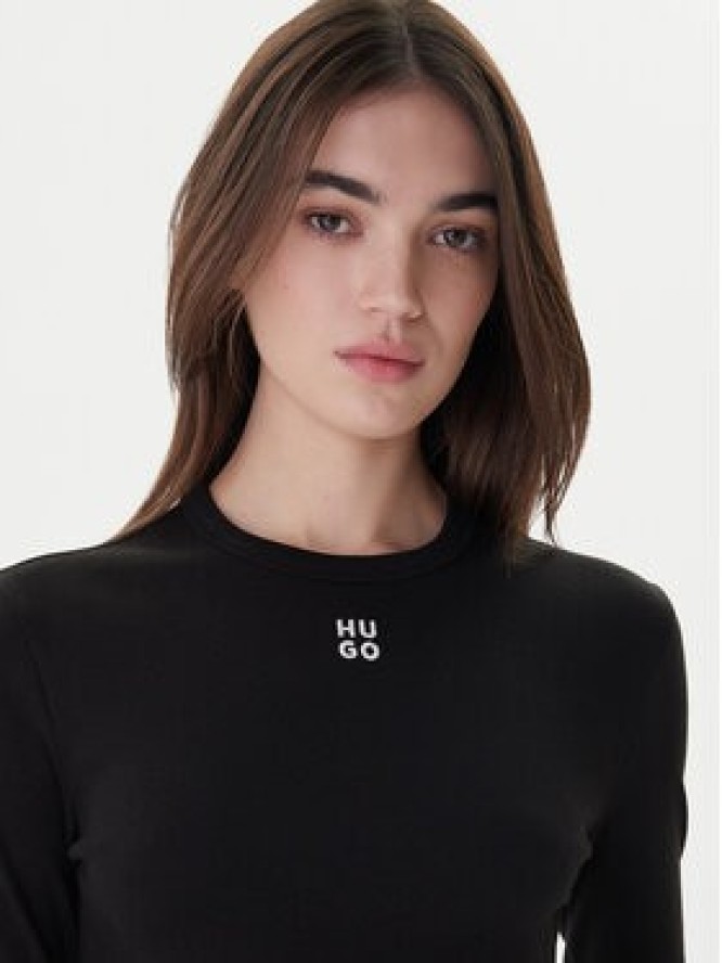 Hugo Bluzka Dafilomena_3 50518378 Czarny Slim Fit