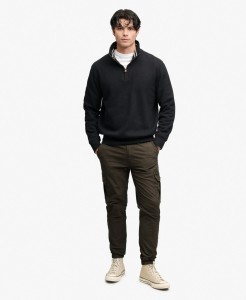 Para Cargo Slim Spodnie z bawełny stretch – Dark Grey Green