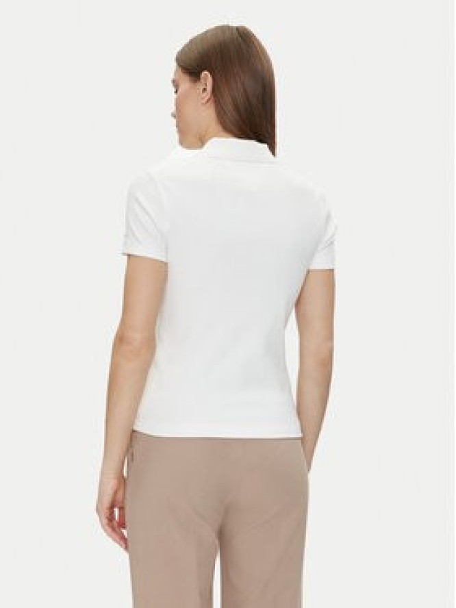 Tommy Hilfiger Polo Slim Gold Button Polo Ss WW0WW45436 Biały Regular Fit