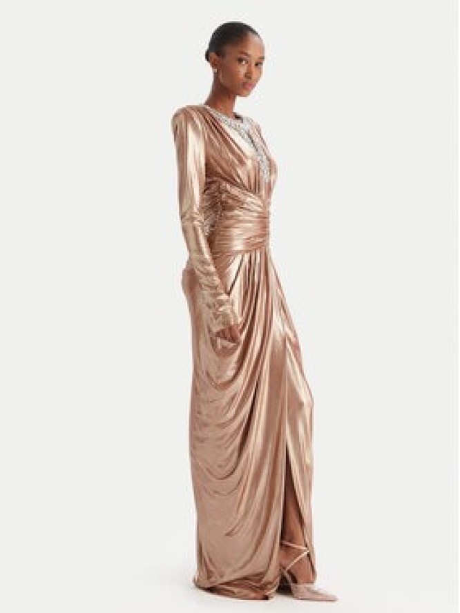 Babylon Sukienka wieczorowa S00835 Złoty Regular Fit