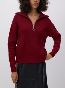 Sweter z wiskozą - karminowy