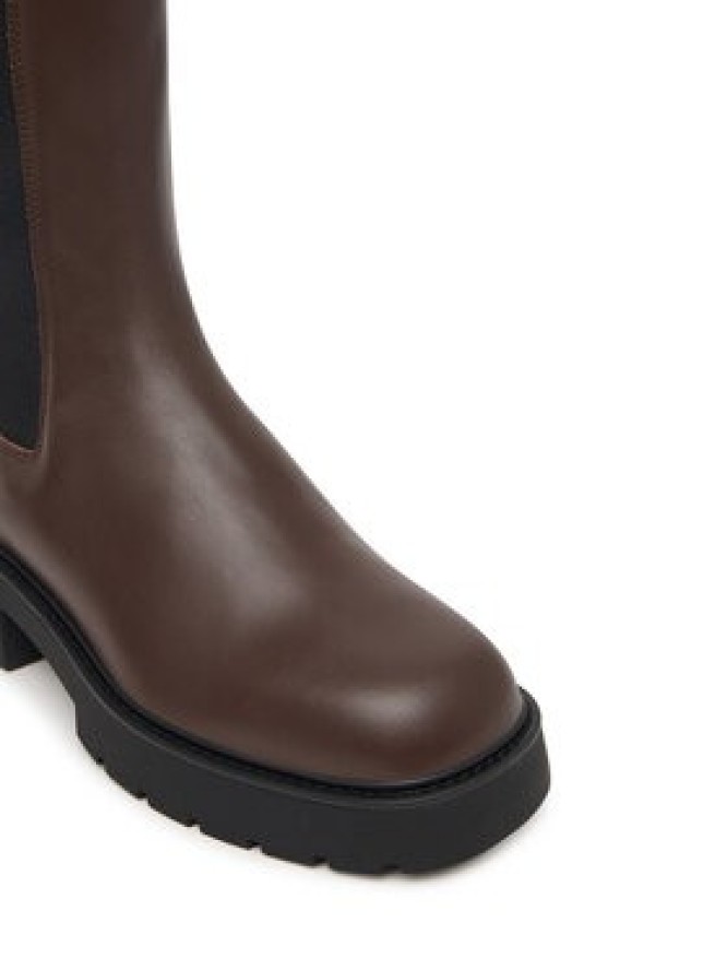 Calvin Klein Sztyblety Chunky Mid Chelsea Boot Lth YW0YW01909 Brązowy ciemny