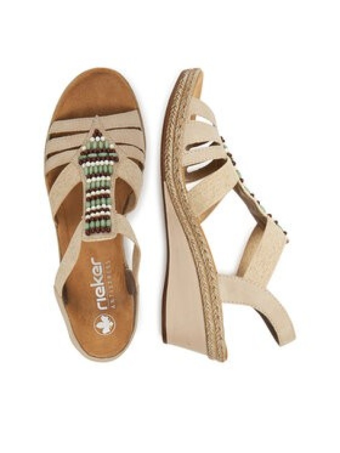 Rieker Sandały V2451-62 Beżowy
