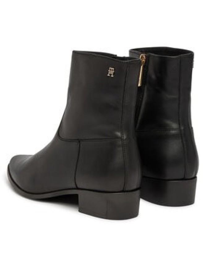 Tommy Hilfiger Botki Leather Ankle Boot W Zip FW0FW09921 Czarny