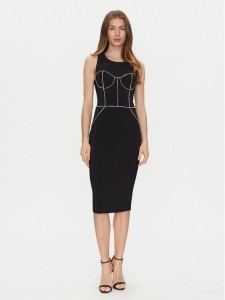 Elisabetta Franchi Sukienka koktajlowa AB-724-51E2-V440 Czarny Slim Fit