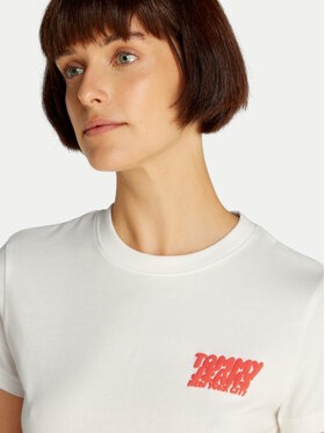 Tommy Jeans T-Shirt Bubble DW0DW21338 Biały Regular Fit