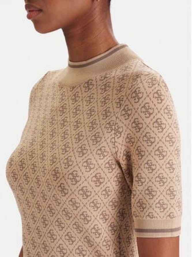 Guess Sukienka dzianinowa W3YK39 Z37K0 Beżowy Slim Fit