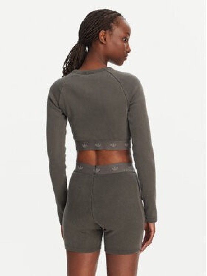 adidas Bluzka Ribbed JD0014 Czarny Slim Fit