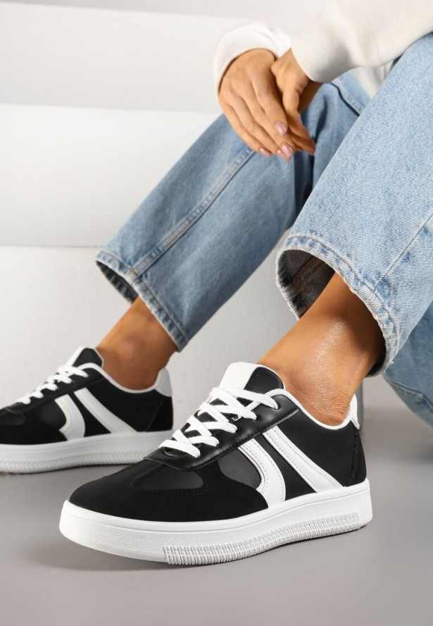 Czarne Sneakersy Klasyczne Tenisówki Setinora