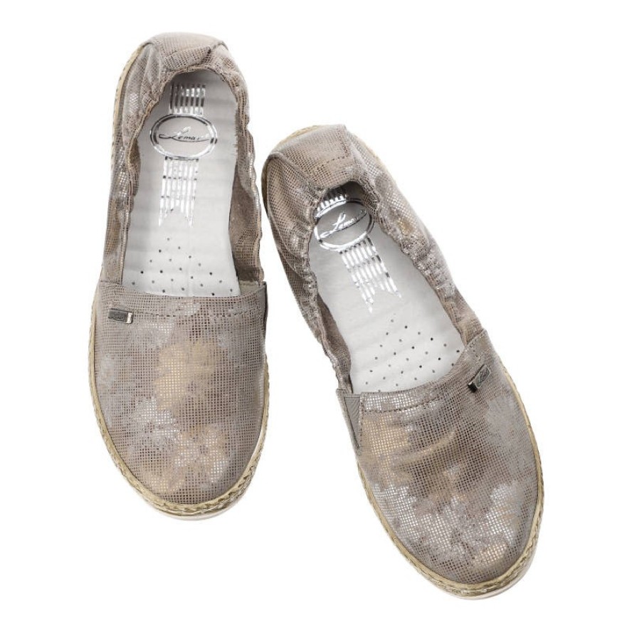 Szare Espadryle Lemar Damskie Wygodne Lekkie Buty