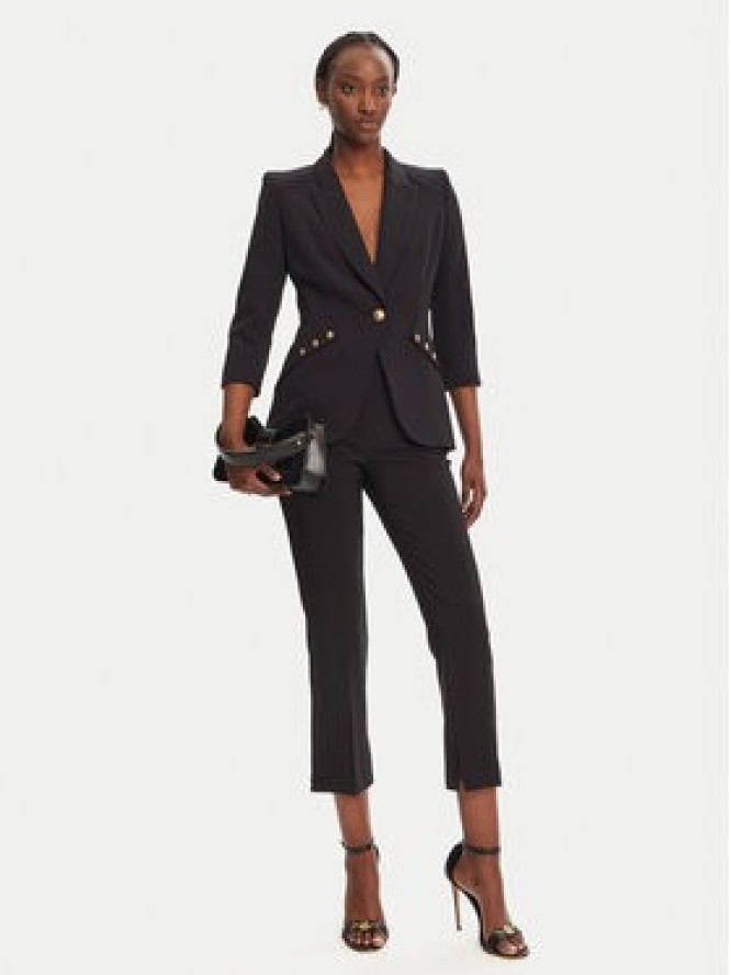 Elisabetta Franchi Marynarka GI-164-52E2-V640 Czarny Regular Fit