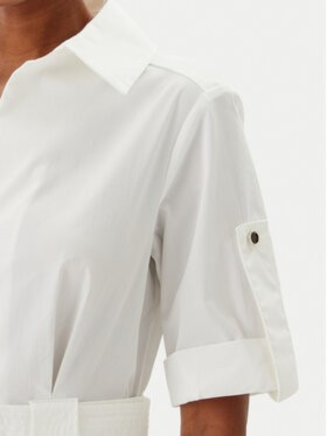 Fracomina Sukienka koszulowa FR25SD3006W52001 Biały Regular Fit