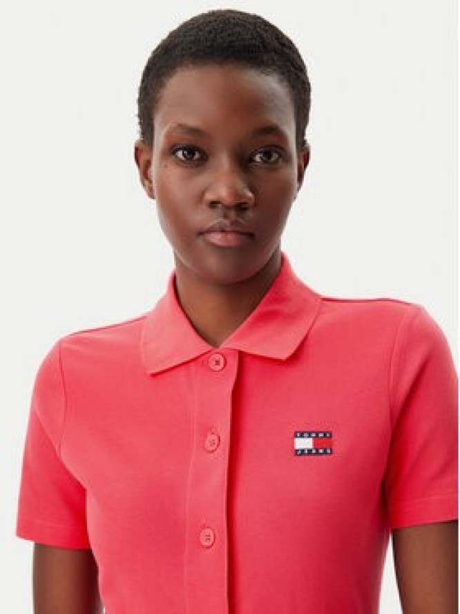 Tommy Jeans Sukienka codzienna Badge DW0DW20302 Różowy Regular Fit