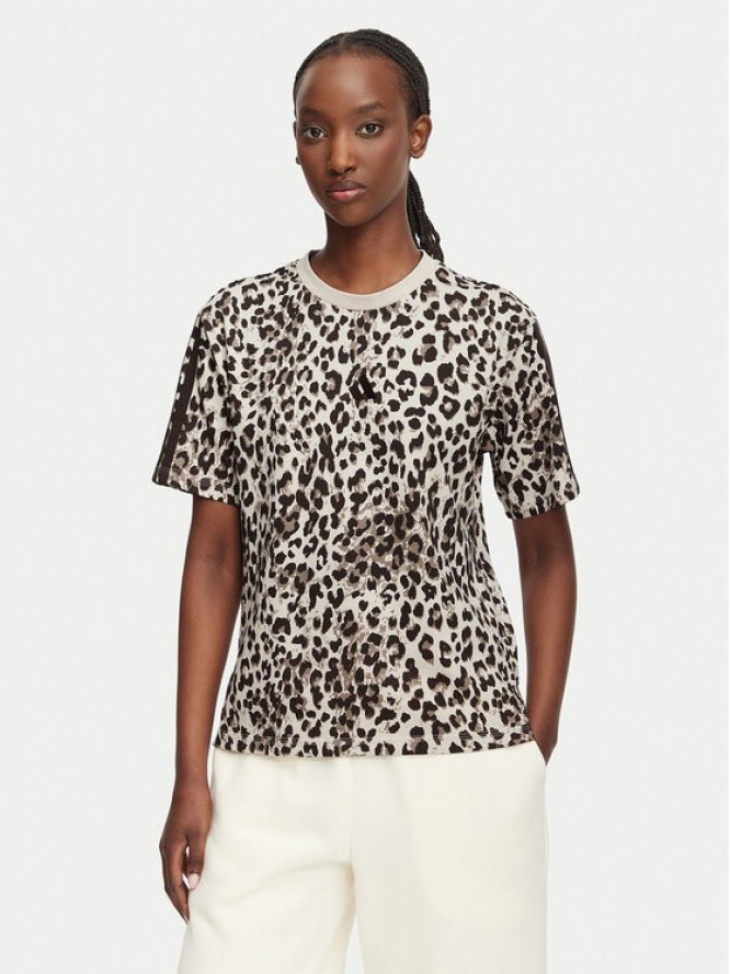 adidas T-Shirt Seasonal Essentials Animal Print KH1549 Beżowy Regular Fit