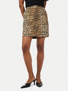 YAS Spódnica jeansowa Leonora 26036831 Brązowy Slim Fit