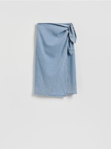 Jeansowa spódnica midi - niebieski
