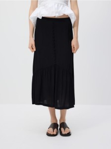 Wzorzysta spódnica z wiskozy - czarny