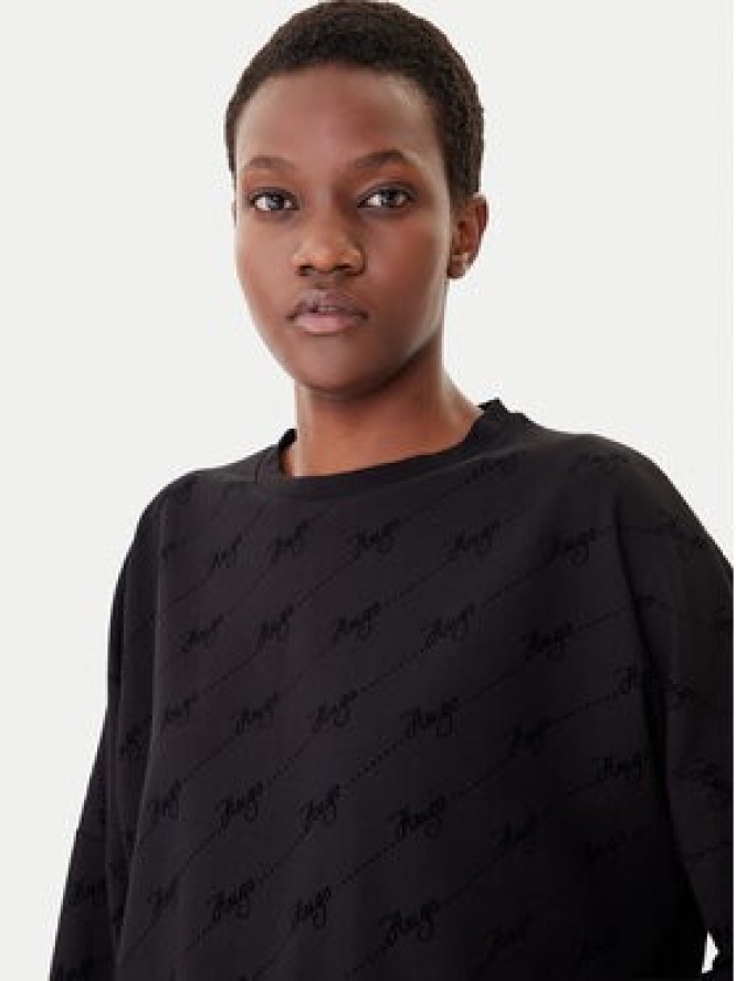 HUGO Bluza Lokky 50545210 Czarny Relaxed Fit