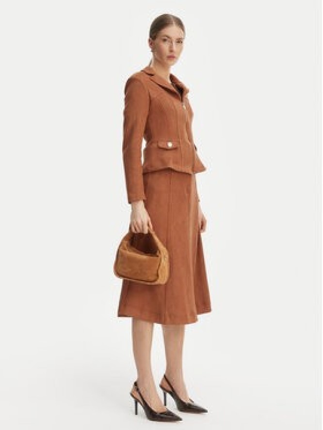 Rinascimento Spódnica z imitacji skóry CFC0127915003 Brązowy Regular Fit