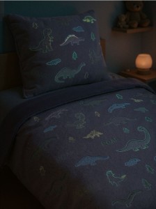 Komplet polarowej pościeli z fluorescencyjnym wzorem - szary