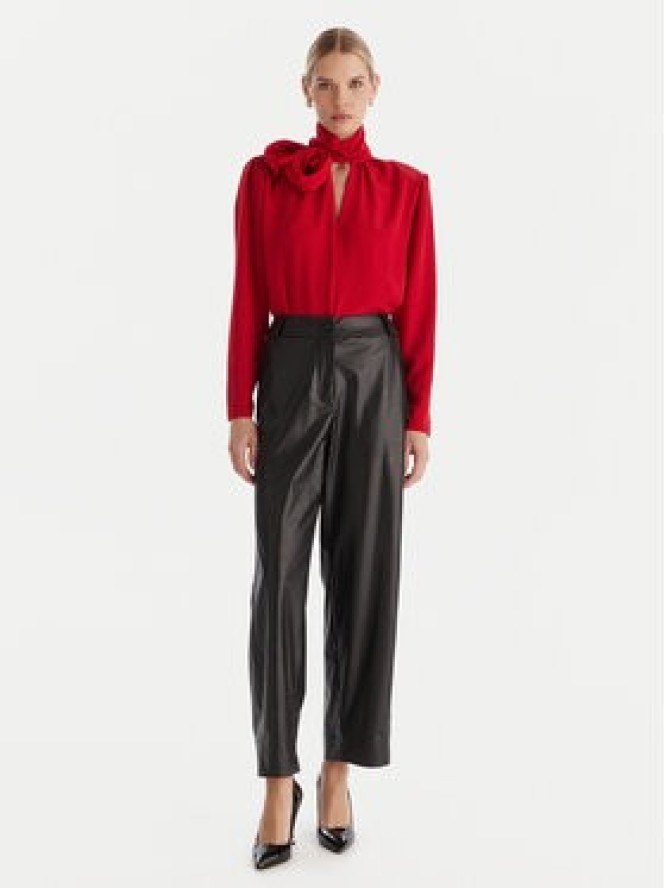 ACCESS FASHION Spodnie z imitacji skóry 54-5132-188 Czarny Regular Fit