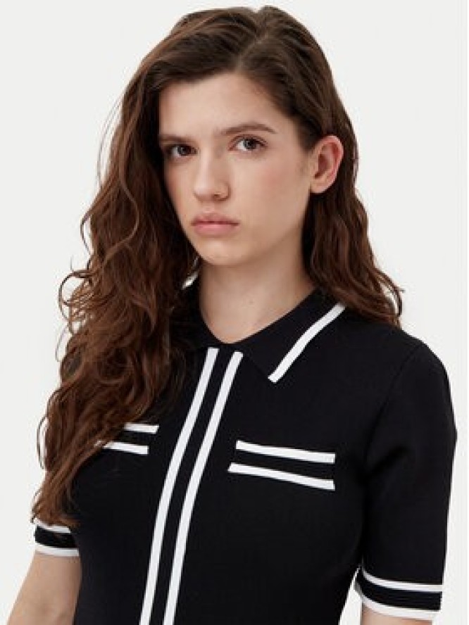 KARL LAGERFELD Sukienka dzianinowa A1W13026 Czarny Regular Fit