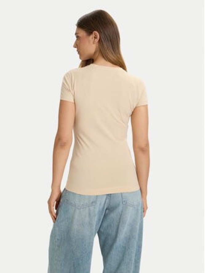 Guess T-Shirt W5BI15 J1314 Beżowy Slim Fit