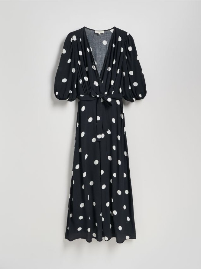 Sukienka maxi z wiązaniem - czarny