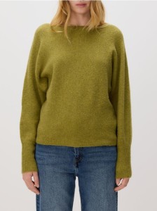 Sweter z domieszką wełny - oliwkowy