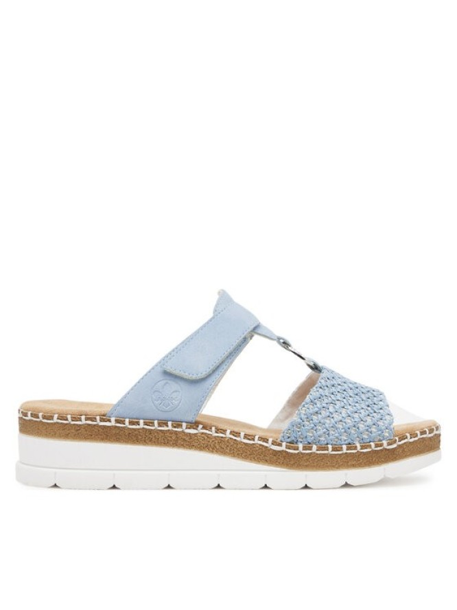 Rieker Klapki V1243-10 Niebieski