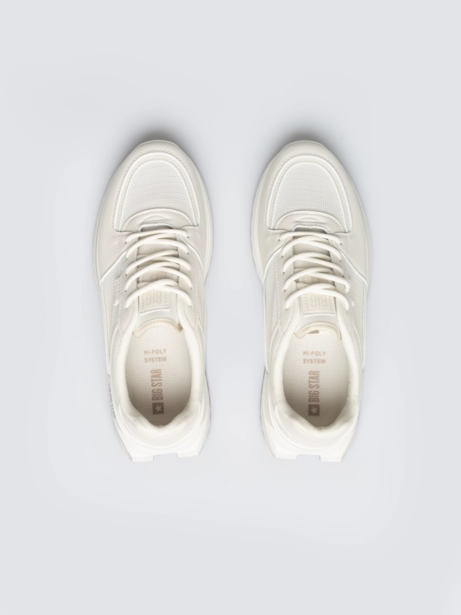 Sneakersy damskie ze skóry ekologicznej beżowe NN274A088 801