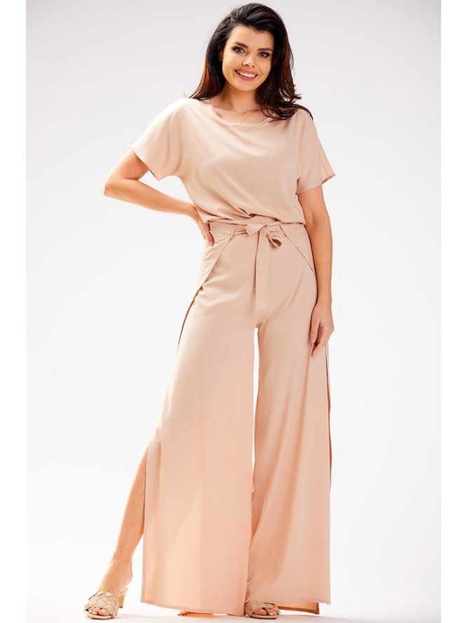 Awama Spodnie w kolorze beżowym rozmiar: M