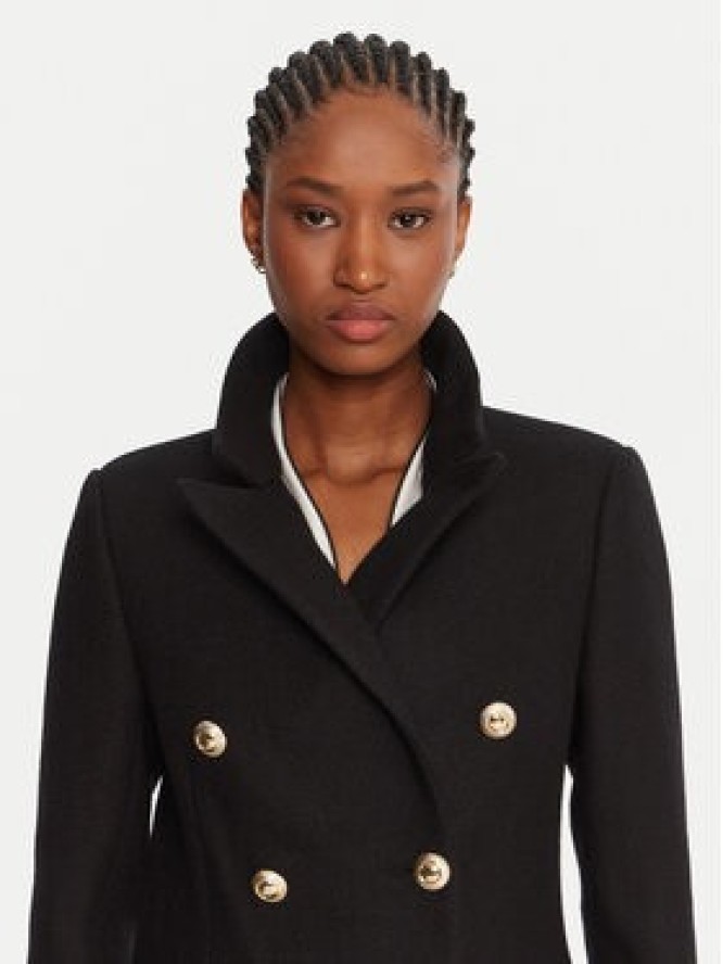 Rinascimento Płaszcz wełniany CFC0126209003 Czarny Slim Fit