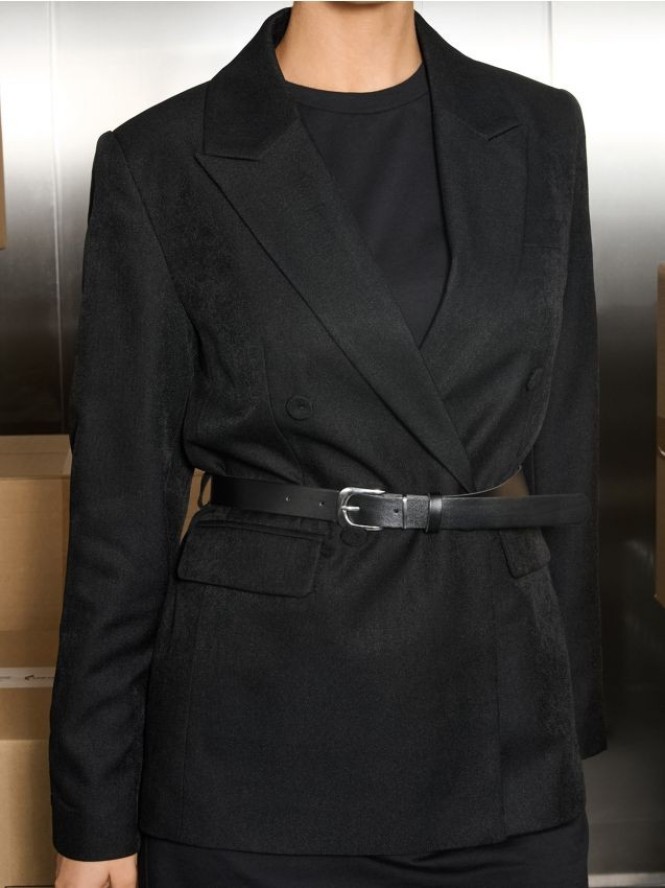 Żakiet z paskiem - czarny