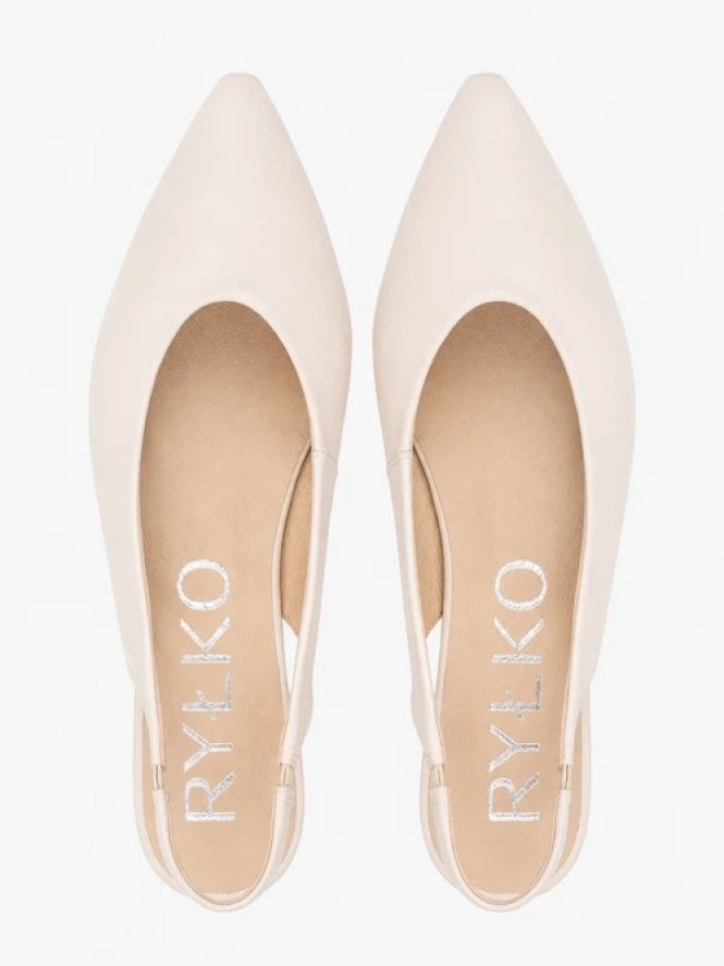 Kremowe czółenka slingback w szpic
