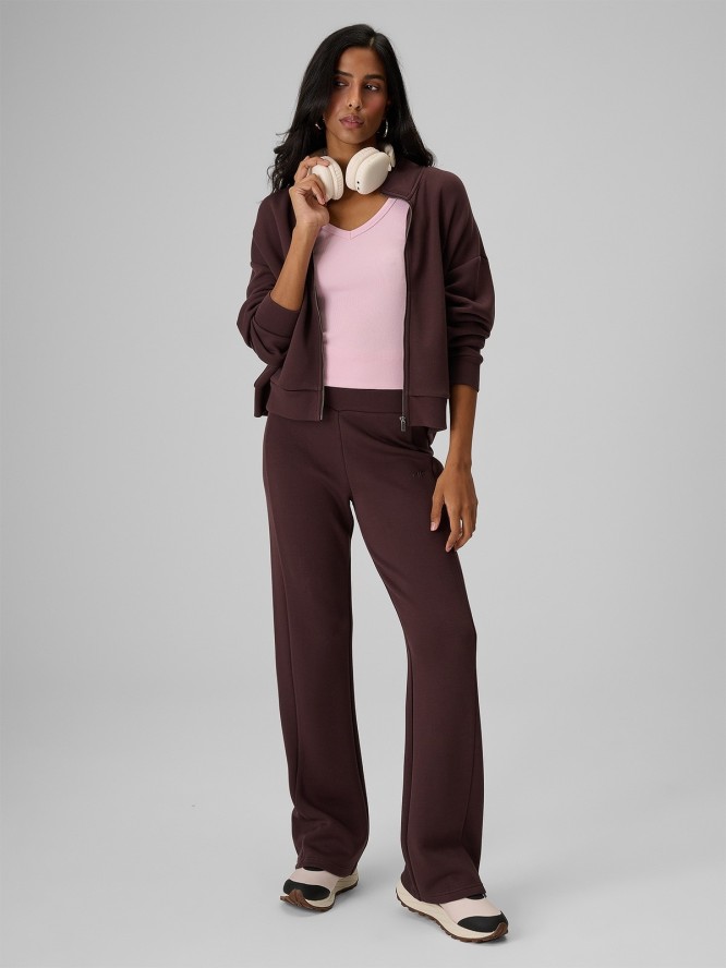 4F Bluza dresowa loose bez kaptura damska - brązowa XS