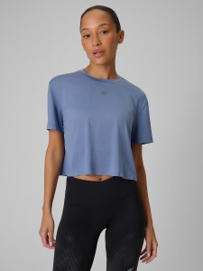 4F Koszulka do biegania szybkoschnąca damska - niebieska S