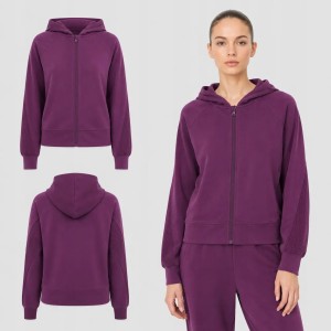 BLUZA DAMSKA DRESOWA 4F ROZPINANA Z KAPTUREM Z MODALEM KOLOR CZERWONY
