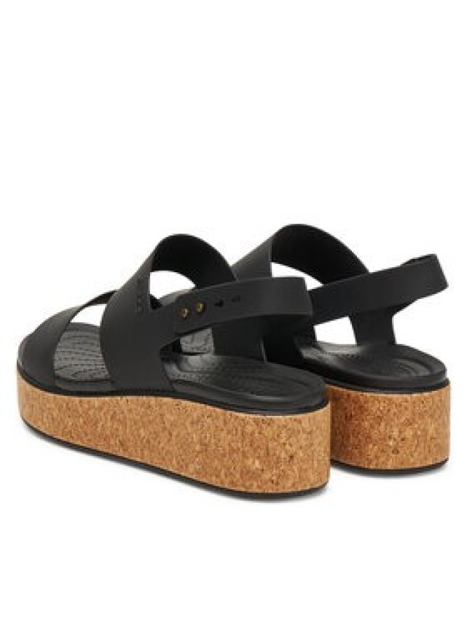 Crocs Sandały Brooklyn Cork Low Wedge 211144 Czarny