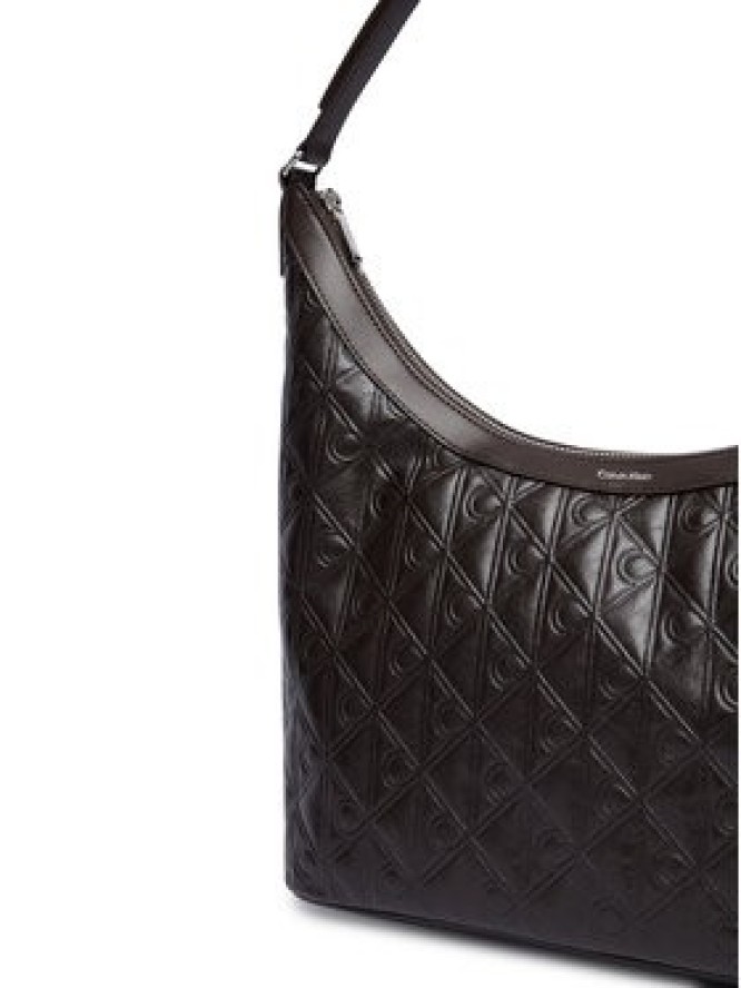 Calvin Klein Torebka Emblem Aop Debossed Medium Shbag LV04F3875G Brązowy