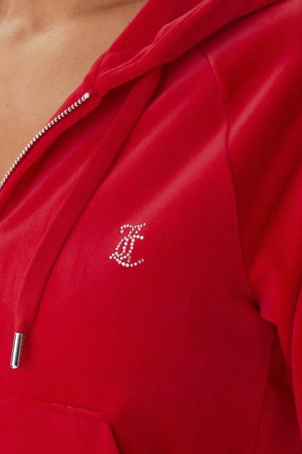 JUICY COUTURE Czerwona bluza damska Madison Outline, Rozmiar M